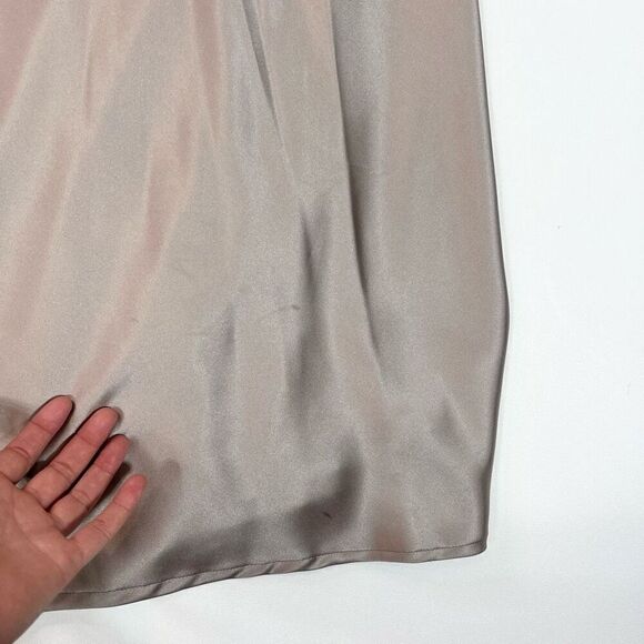 Reverly Dress Womens 4 gray Maxi One Shoulder Pleated Evening Gown Satin - Picture 4 of 15